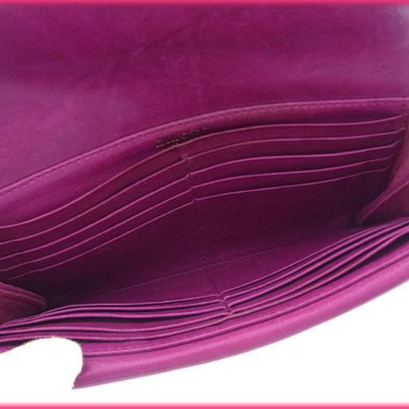 Jimmy Choo Wallet Purse Long Wallet Logo Purple Gold Woman Authentic Used Y1927 - Picture 2 of 5